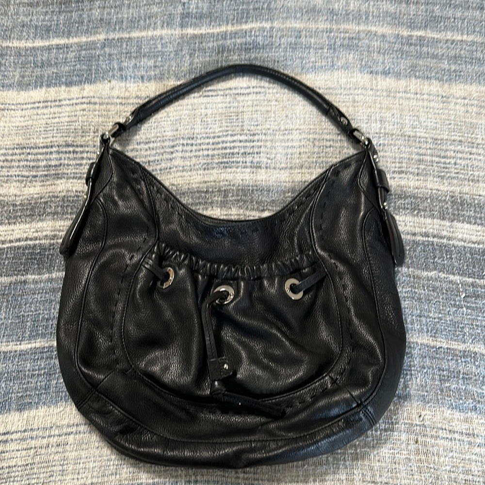 Black Leather B. Makowsky Hobo Bag